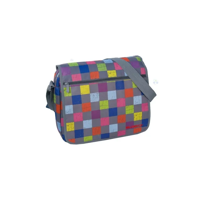 Wygodna torba na ramię z regulowanym paskiem i wieloma kieszeniami.