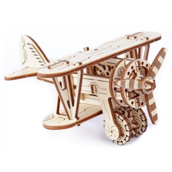 Drewniane puzzle mechaniczne 3D Wooden.City - Samolot T1