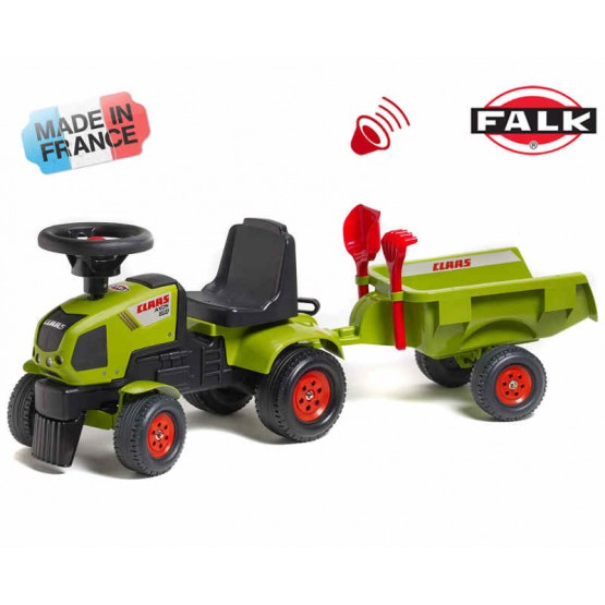 FALK Jeździk Traktor BABY CLAAS AXOS przyczepa+Ak