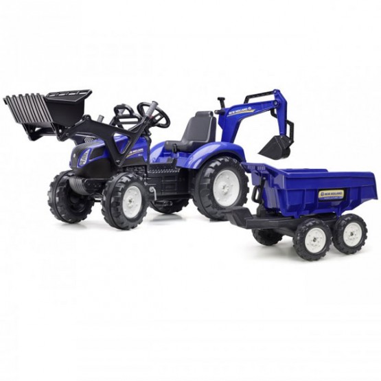 FALK Traktor NEW HOLLAND z Przyczepą i Łyzką