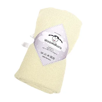 DZIECIĘCY KOCYK BAMBUSOWY Otulacz Ecru