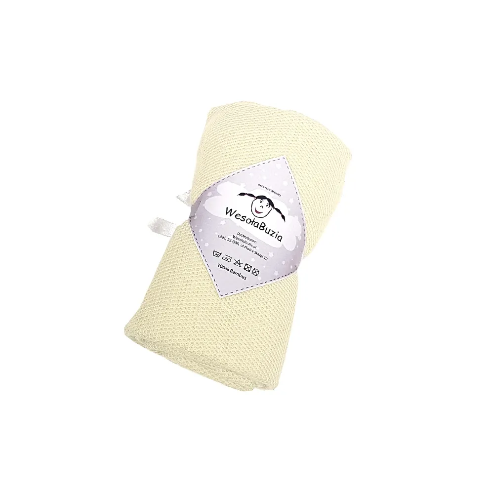 DZIECIĘCY KOCYK BAMBUSOWY Otulacz Ecru