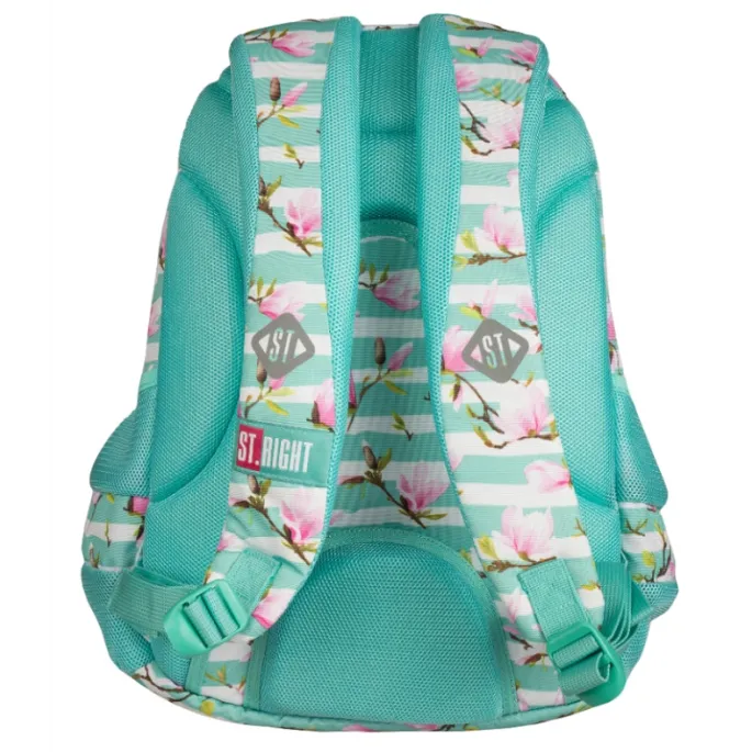 Dwie komory plecaka na laptopa i podręczne drobiazgi.