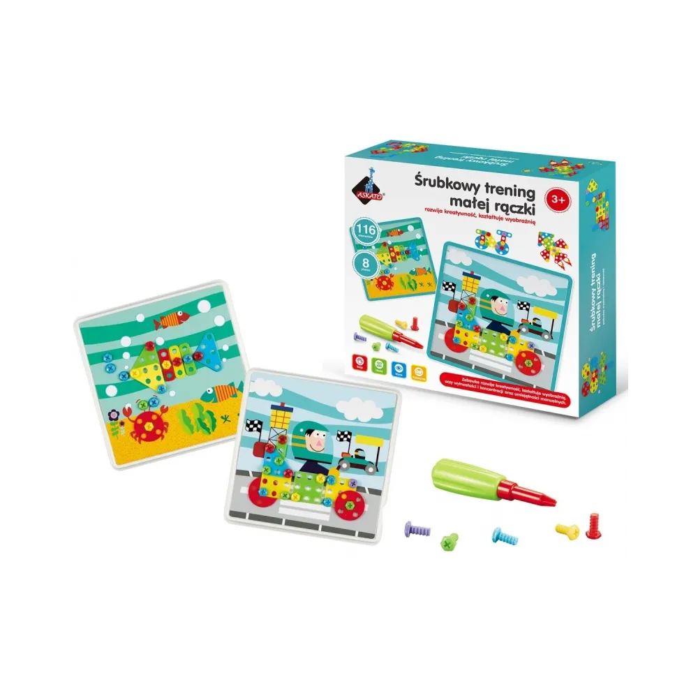 ŚRUBKOWY TRENING MAŁEJ RĄCZKI KREATYWNA ZABAWA G2