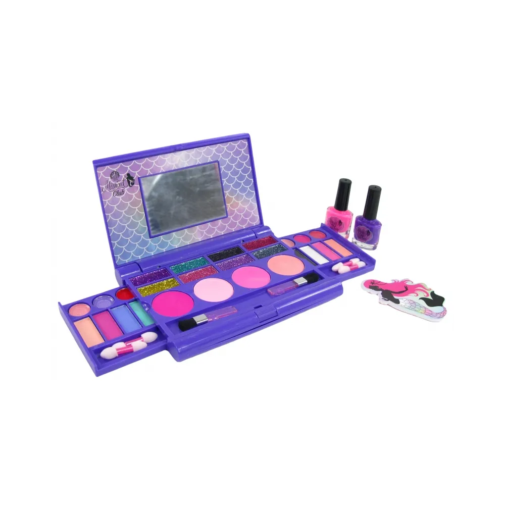 DUŻA KASETKA Z AKCESORIAMI MAKIJAŻU CIENIE LAKIERCZ