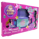 DUŻA KASETKA Z AKCESORIAMI MAKIJAŻU CIENIE LAKIERCZ