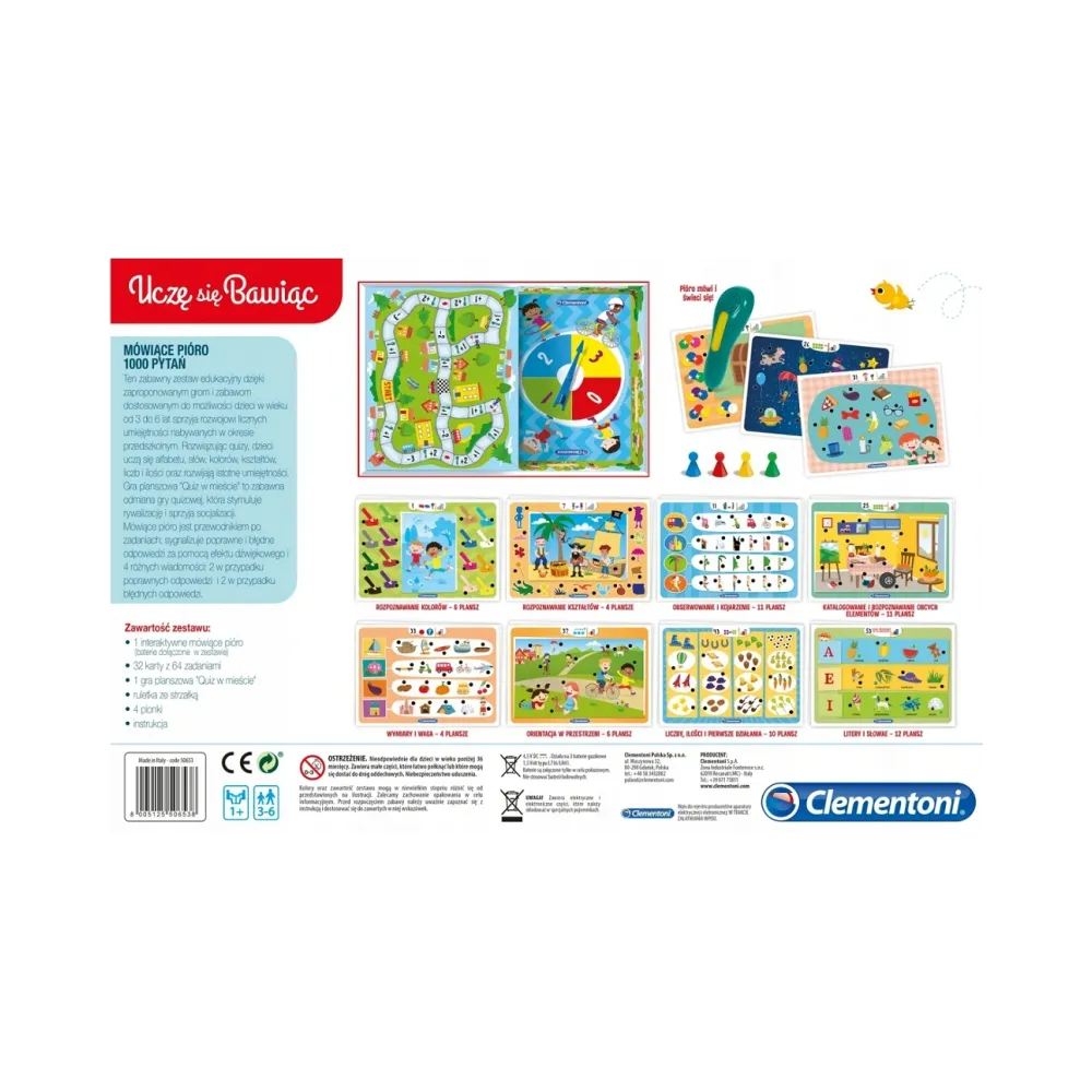 MÓWIĄCE PIÓRO LICZBY 1000 PYTAŃ 64 ZADAŃ CLEMENTONI G3