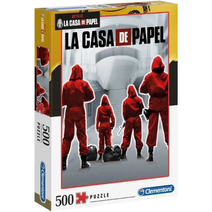 Puzzle przedstawiające bohaterów La Casa de Papel od Clementoni.