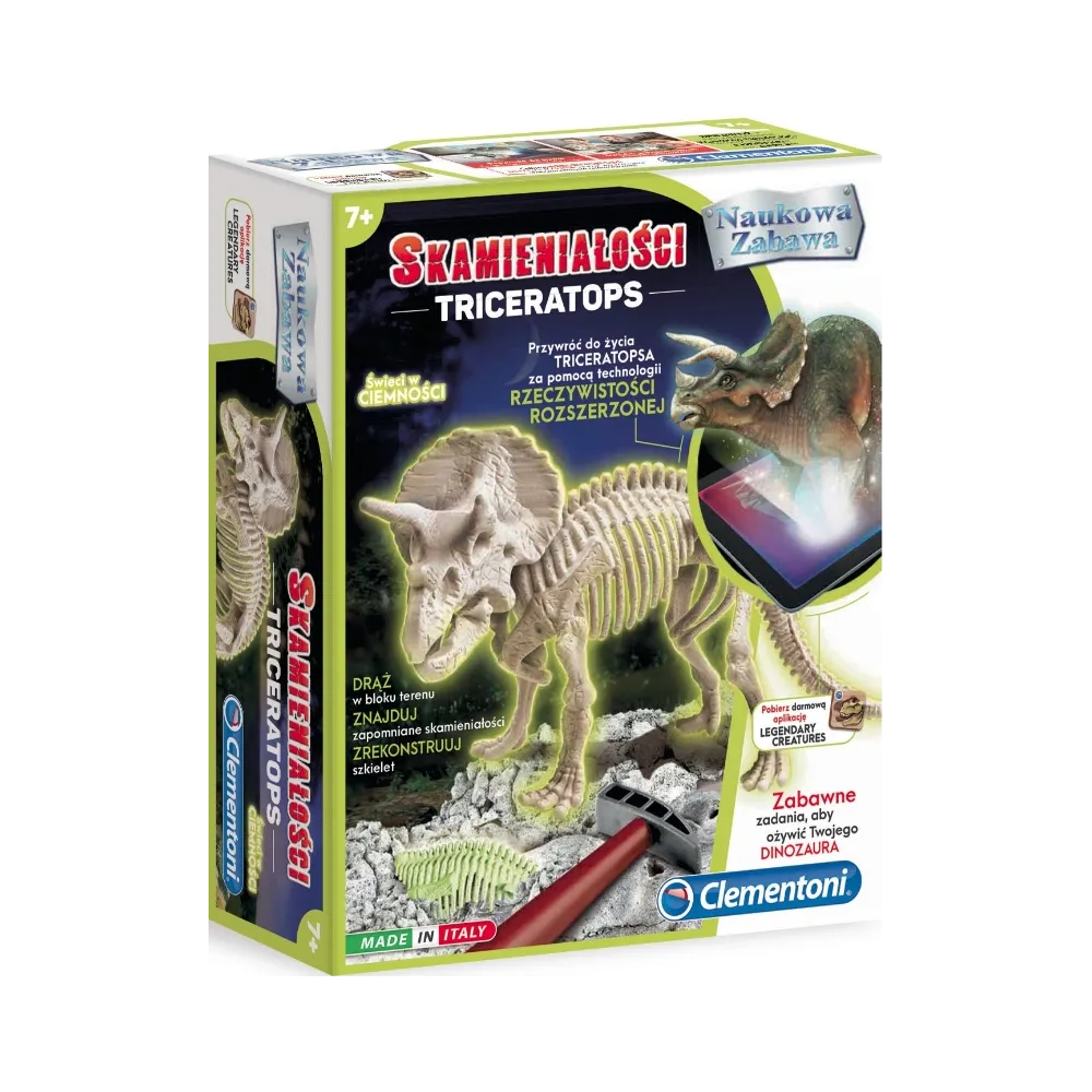 SKAMIENIAŁOŚCI TRICERATOPS NAUKOWA ZABAWA G2