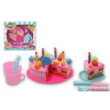 TORT URODZINOWY DO KROJENIA NACZYNIA SZTUĆCE RÓŻOWY