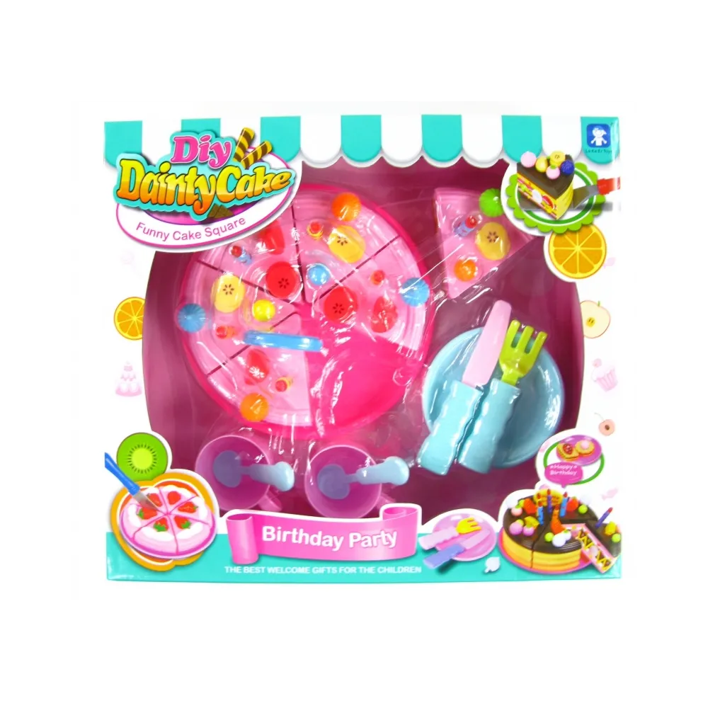 TORT URODZINOWY DO KROJENIA NACZYNIA SZTUĆCE RÓŻOWY