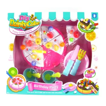 TORT URODZINOWY DO KROJENIA NACZYNIA SZTUĆCE BIAŁY