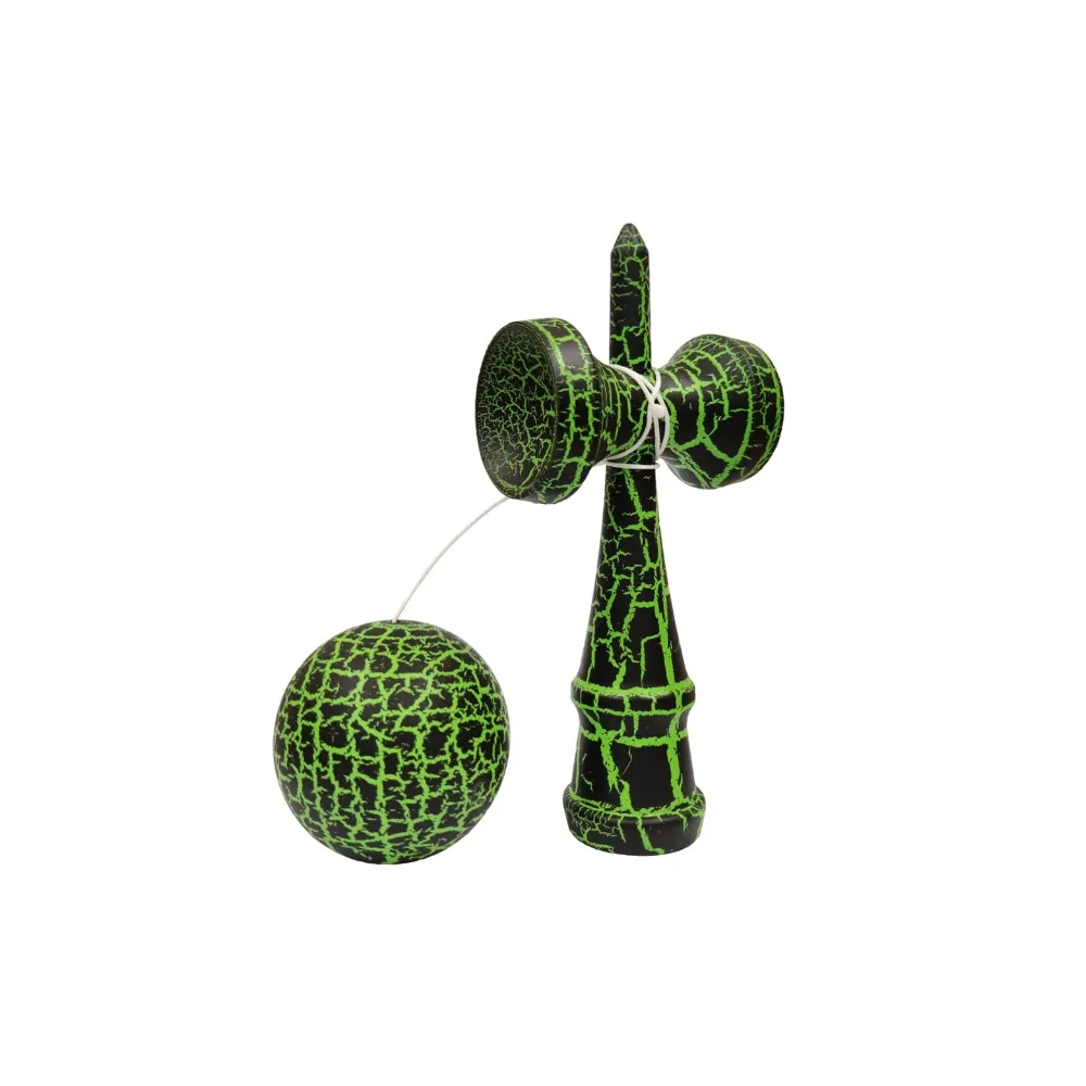 KENDAMA DREWNIANA JAPOŃSKA GRA ZRĘCZNOŚCIOWA CZARNO ZIELONA