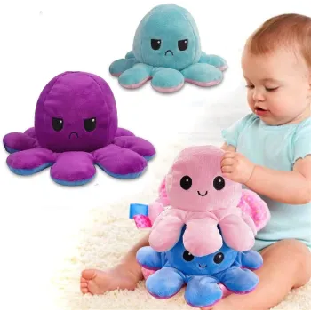 OŚMIORNICZKA MASKOTKA DWUSTRONNA NIEBIESKO-RÓŻOWACZ