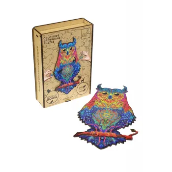 EKOLOGICZNE DREWNIANE PUZZLE MAGICZNA SOWA 148 zabaweczka