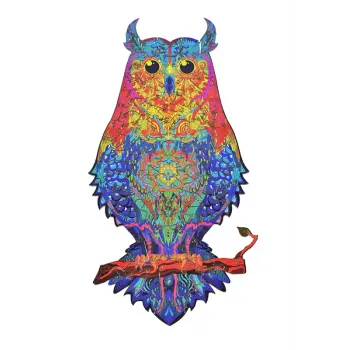 EKOLOGICZNE DREWNIANE PUZZLE MAGICZNA SOWA 148 zabaweczka