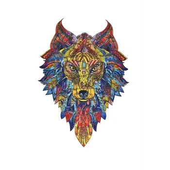 EKOLOGICZNE DREWNIANE PUZZLE TAJEMNICZY WILK 140 zabaweczka