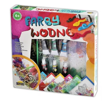 FARBY WODNE 6 KOLORÓW PĘDZELEK CZ