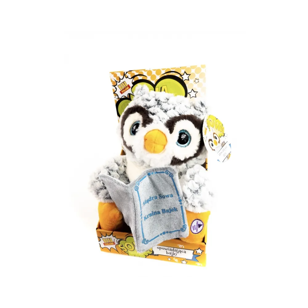 Duża pluszowa Mądra sowa mówi po polsku opowiada bajki G2