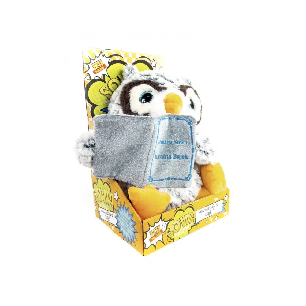 Duża pluszowa Mądra sowa mówi po polsku opowiada bajki G2