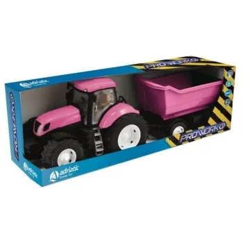Duży traktor z wywrotką Różowy Adriatic G3