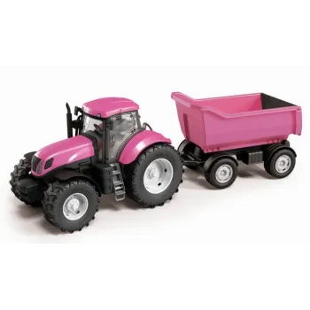Duży traktor z wywrotką Różowy Adriatic G3