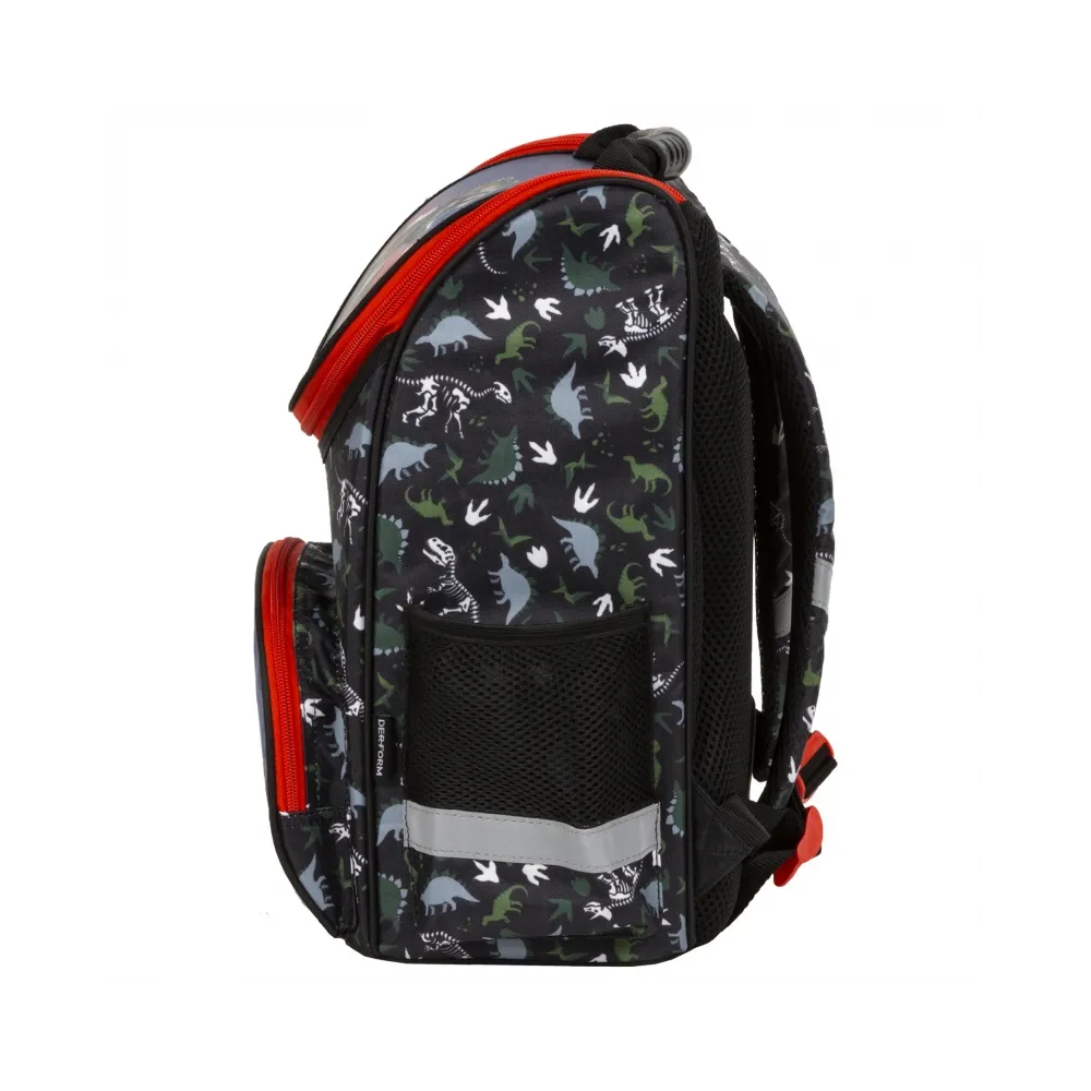 Tornister kasetonowy ergonomiczny dinozaur Derform CZ