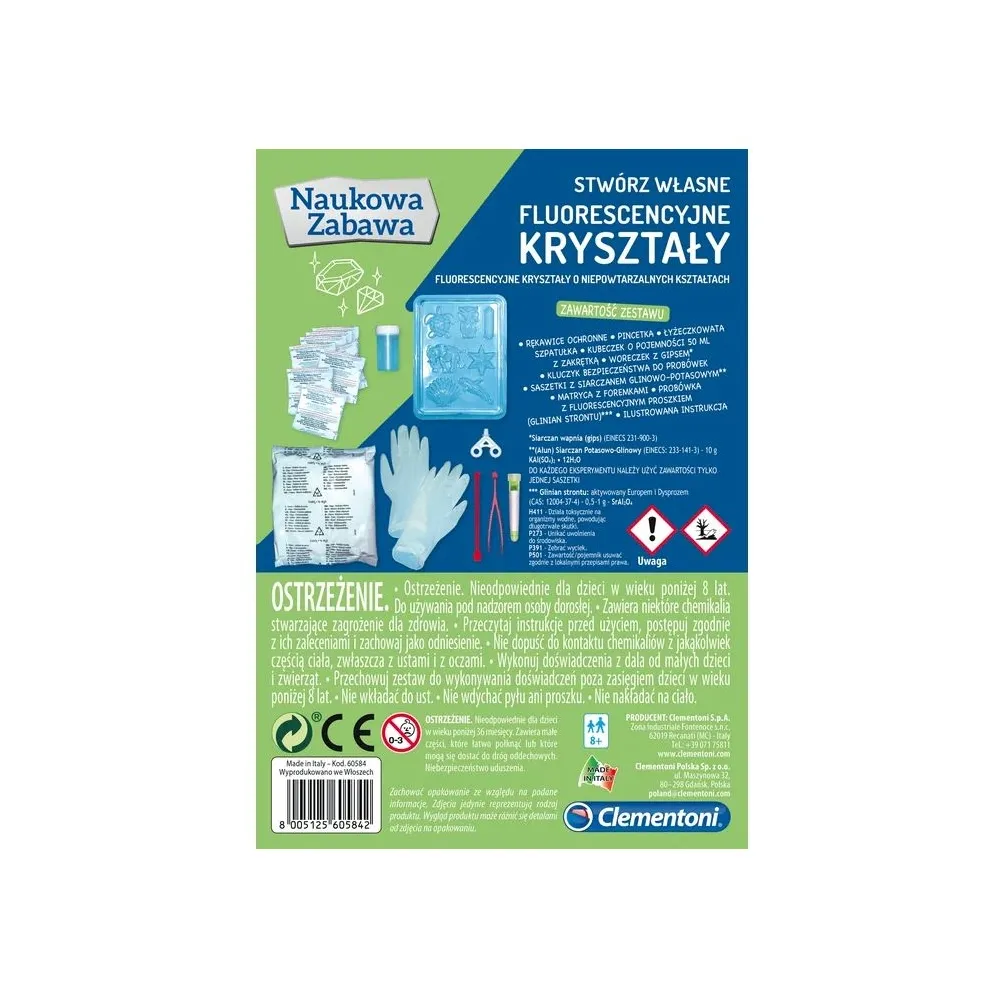 Stwórz własne fluorescencyjne kryształy Clementoni G3