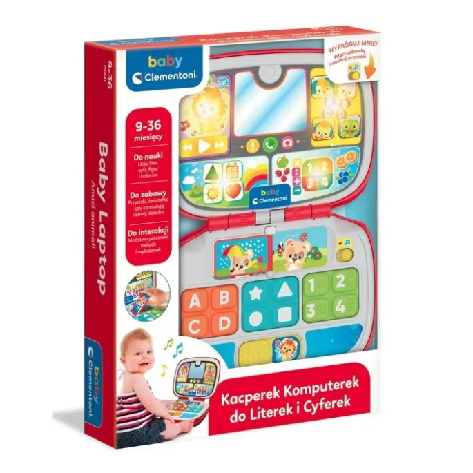 Edukacyjny laptop Kacperek do nauki liter i liczb.
