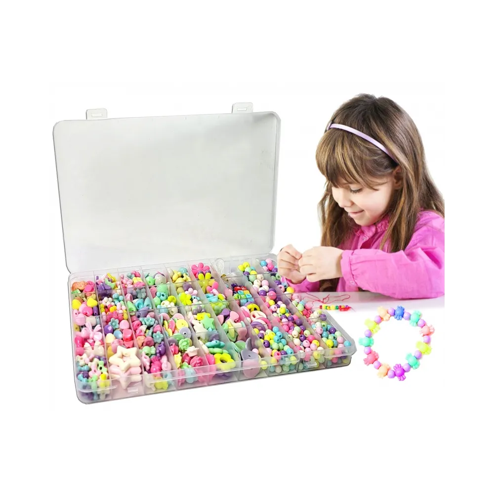 Kolorowe koraliki do nawlekania dla dzieci