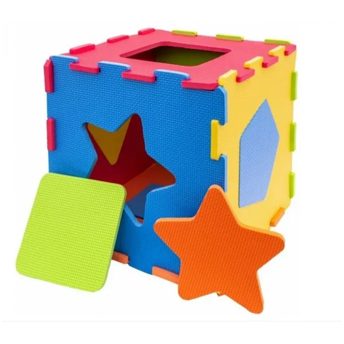 Kolorowe puzzle piankowe do nauki kolorów i kształtów.