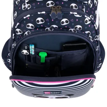 Tornister ergonomiczny Love Panda sztywny kasetonowyCZ