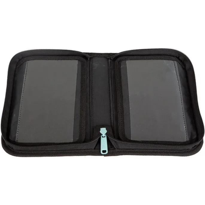 Stylowy piórnik z wewnętrznymi uchwytami na artykuły piśmiennicze