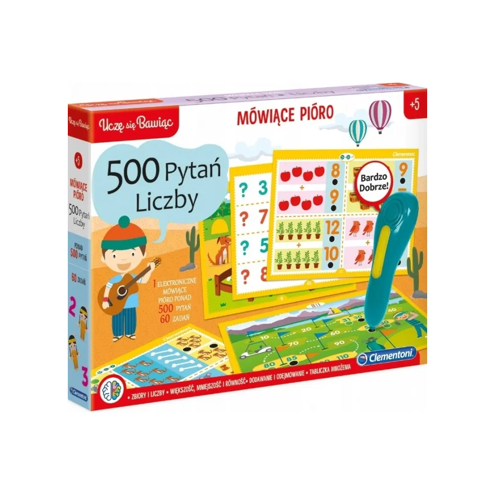 Mówiące pióro liczby 500 pyta 60 zadań Clementoni G2