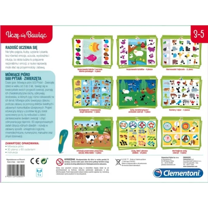 Zabawne efekty dźwiękowe i świetlne w edukacyjnej grze.