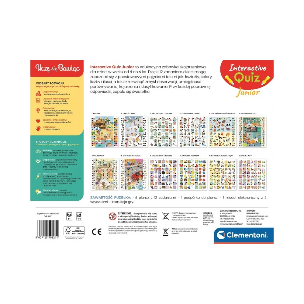 Interaktywny Quiz Junior Uczę się Bawiąc Clementoni