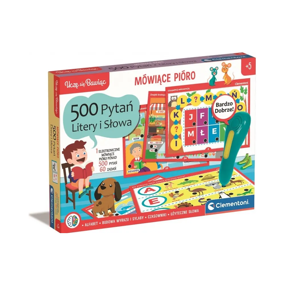 Mówiące pióro 500 pytań Litery i Słowa Clementoni G3