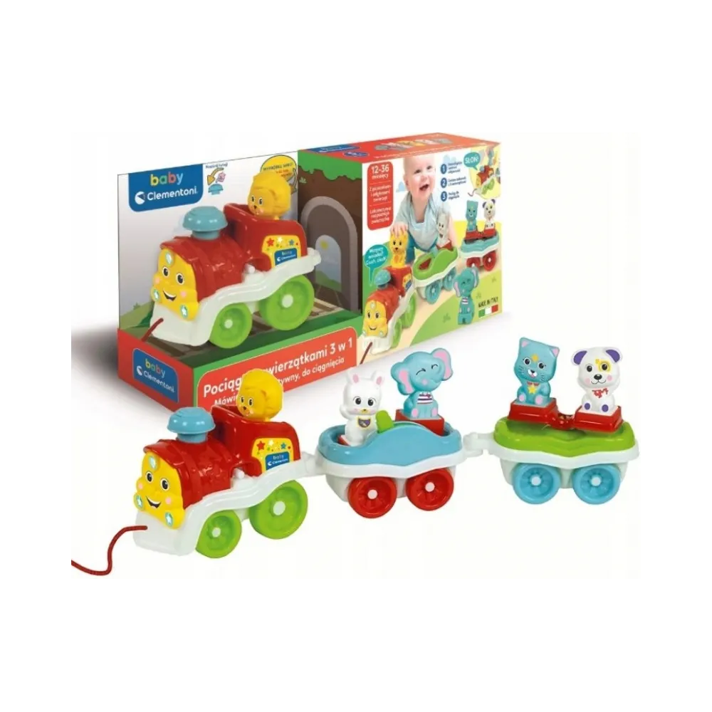 Interaktywny Pociąg ze zwierzątkami 3 w 1 Baby ClementoniCZ
