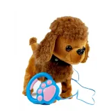 Interaktywny piesek z muzyką i kartonowym domkiem do zabawy.