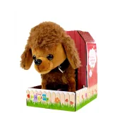 Zabawka dla dzieci - chodzący Pudel z ruchomymi elementami.