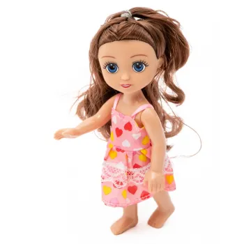 Lalka MAŁA DZIEWCZYNKA Kaibibi Brunetka 2 Sukienki A1