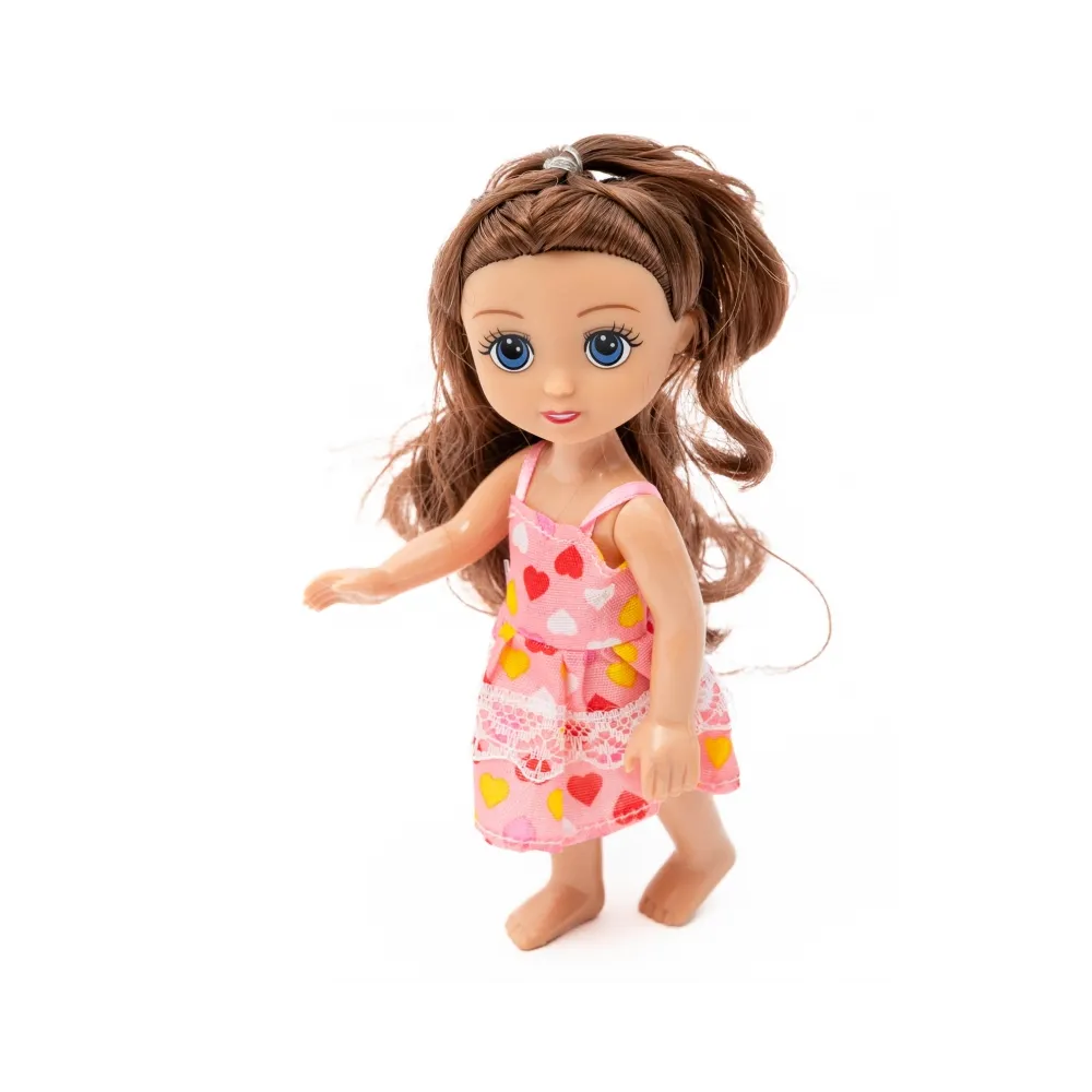 Lalka MAŁA DZIEWCZYNKA Kaibibi Brunetka 2 Sukienki A1