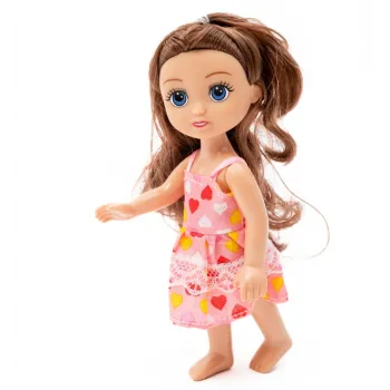 Lalka MAŁA DZIEWCZYNKA Kaibibi Brunetka 2 Sukienki A1