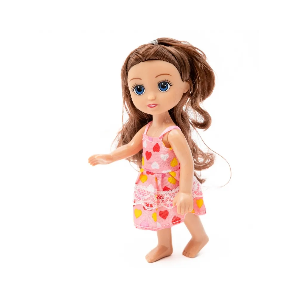Lalka MAŁA DZIEWCZYNKA Kaibibi Brunetka 2 Sukienki A1
