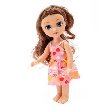 Lalka MAŁA DZIEWCZYNKA Kaibibi Brunetka 2 Sukienki A1
