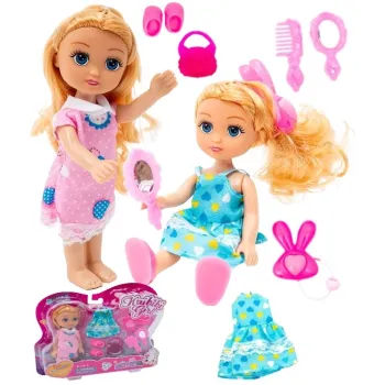 Lalka MAŁA DZIEWCZYNKA Kaibibi Blondynka 2 Sukienki A1