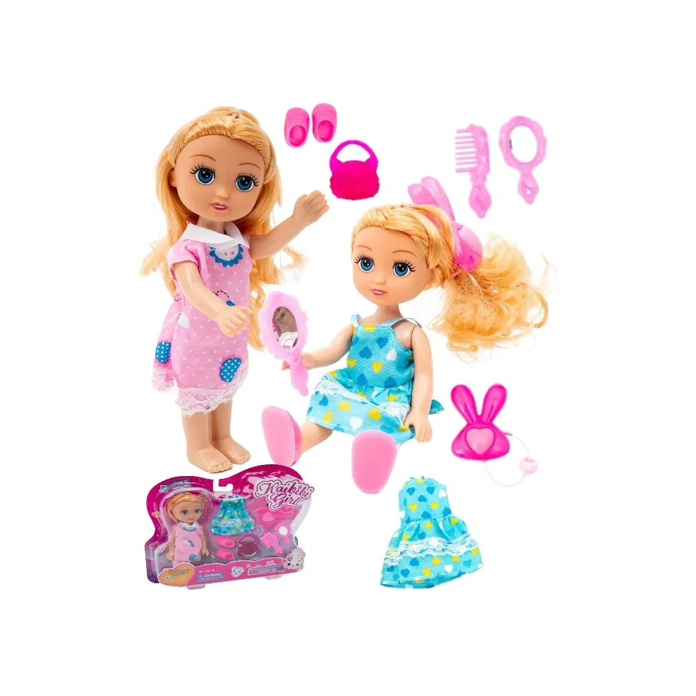 Lalka MAŁA DZIEWCZYNKA Kaibibi Blondynka 2 Sukienki A1