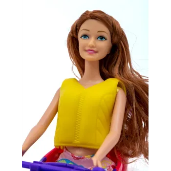 Lalka Kaibibi SPŁYW KAJAKOWY w kajaku łódce Brunetka A1