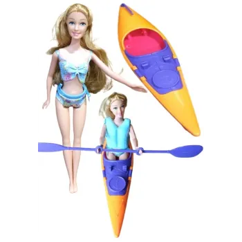 Lalka Kaibibi SPŁYW KAJAKOWY w kajaku łódce Blondynka A1
