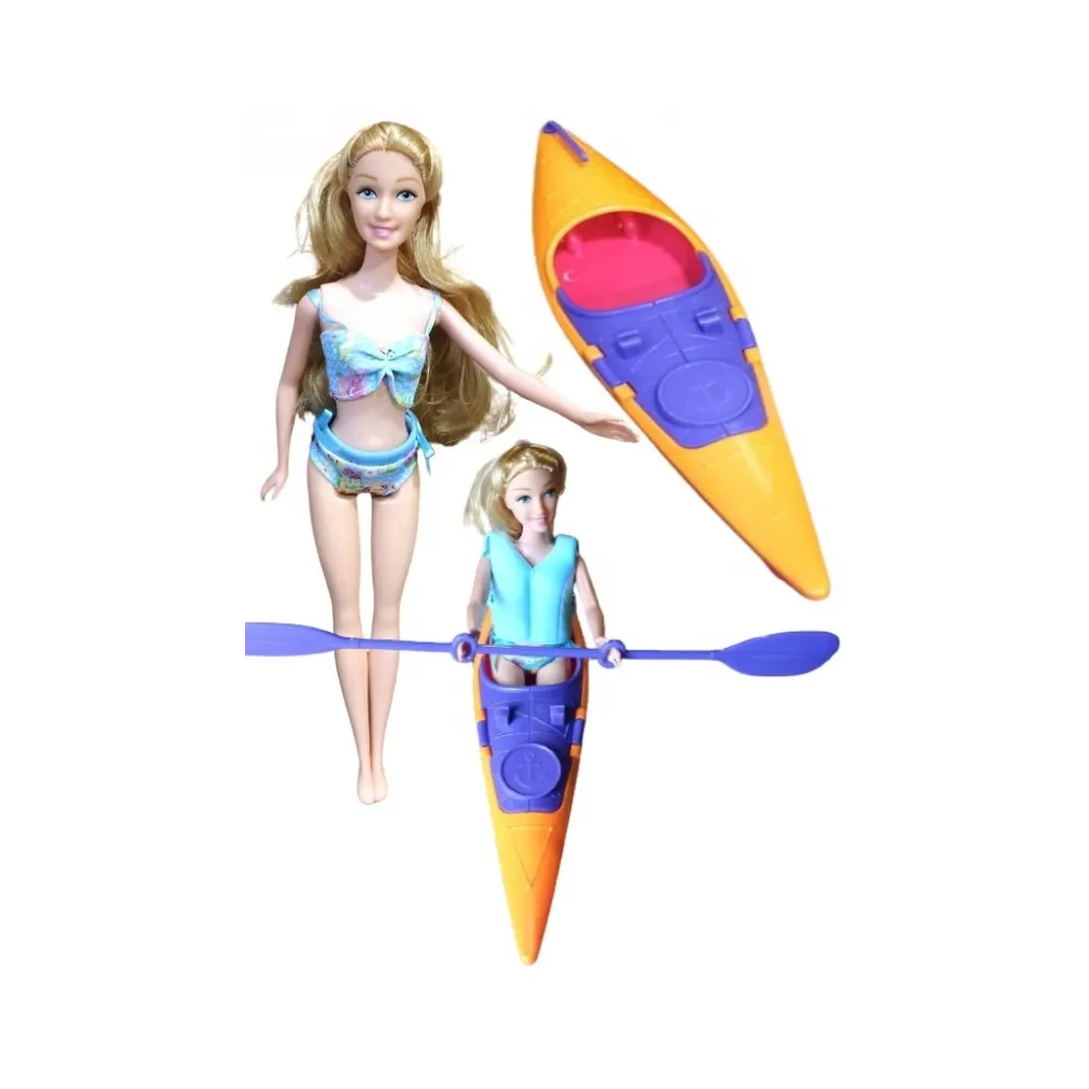 Lalka Kaibibi SPŁYW KAJAKOWY w kajaku łódce Blondynka A1